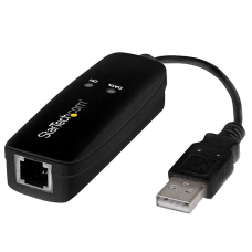 StarTech USB 2.0 Fax Modem 56K External Dial Up V.92 Modem Computer Laptop USB to Telephone Jack USB56KEMH2